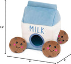 ZippyPaws Burrow- Interactive Dog & Puppy Toys for Boredom, Stimulating Pet Products to Keep them Busy, Hide & Seek Plush Puzzles, Squeaky Toy for Enrichment, For Small & Medium Dogs- Milk and Cookies - Image 10