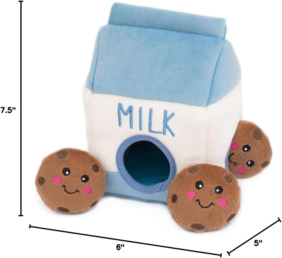 ZippyPaws Burrow- Interactive Dog & Puppy Toys for Boredom, Stimulating Pet Products to Keep them Busy, Hide & Seek Plush Puzzles, Squeaky Toy for Enrichment, For Small & Medium Dogs- Milk and Cookies - Image 10