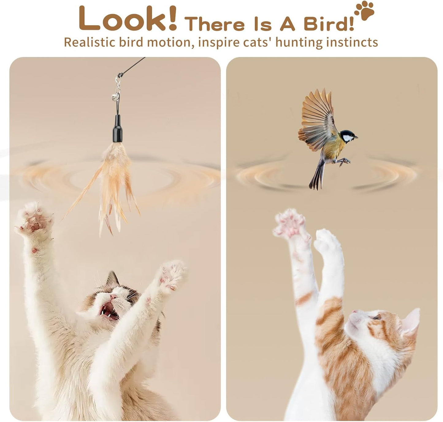 Pawaboo flying feather cat catcher toy packaging view
