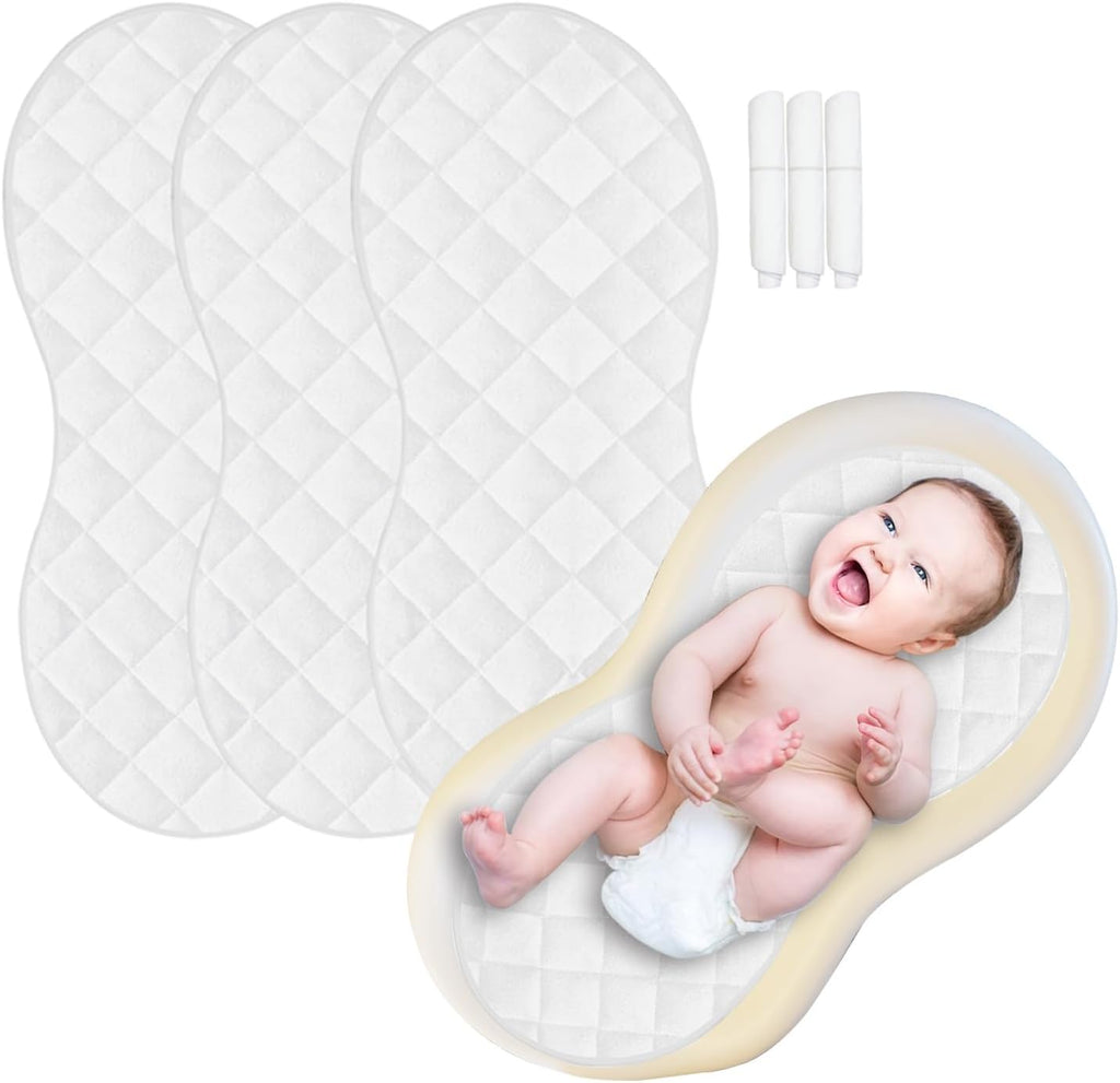 Suntue peanut shape changing pad liner front view in white
