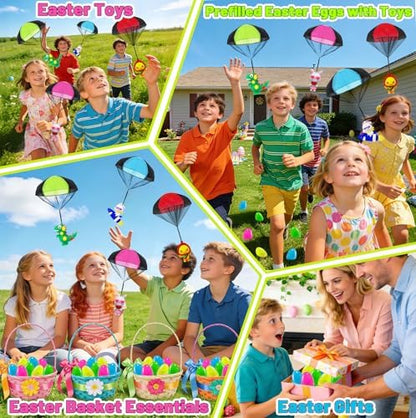 Unbranded four piece prefilled easter egg set packaging display for kids