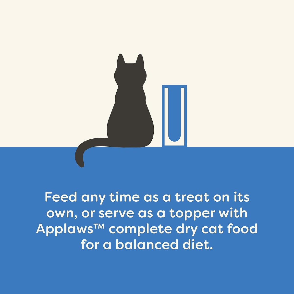 Rear view of Applaws lickable cat treats nutritional information