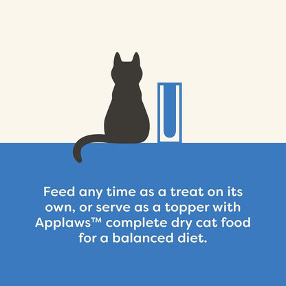 Rear view of Applaws lickable cat treats nutritional information