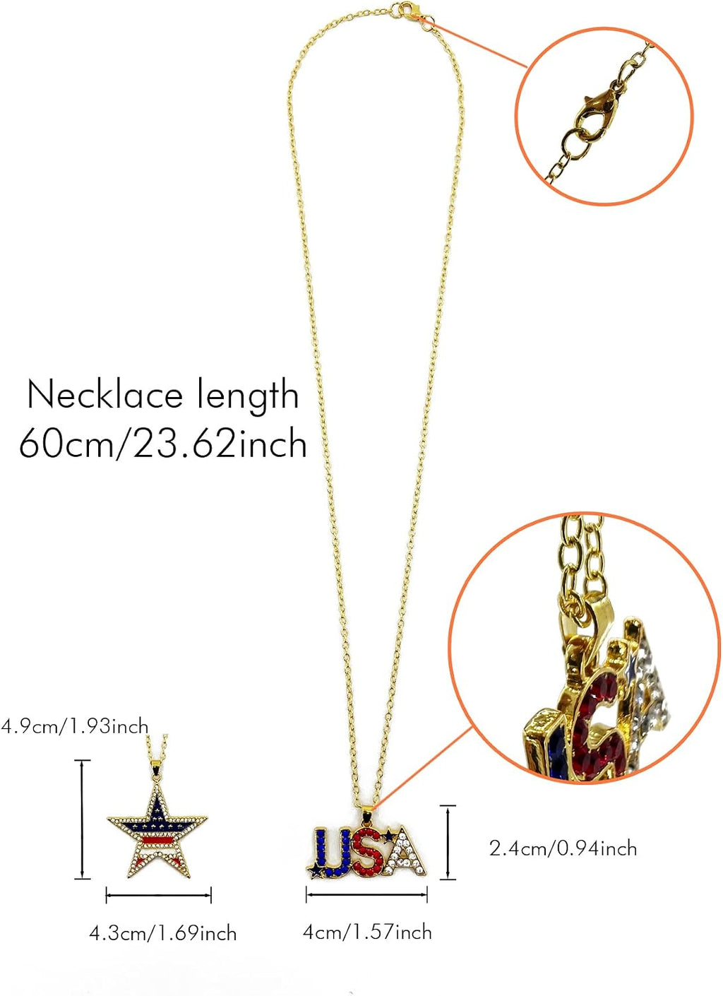 Full packaging view of the three-piece sparkling patriotic pet collar set for dogs and cats.