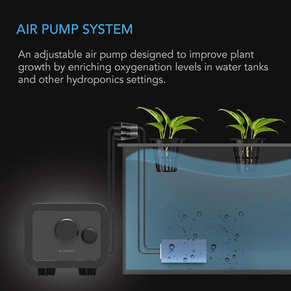 AC Infinity air pump kit components with tubing and air stone