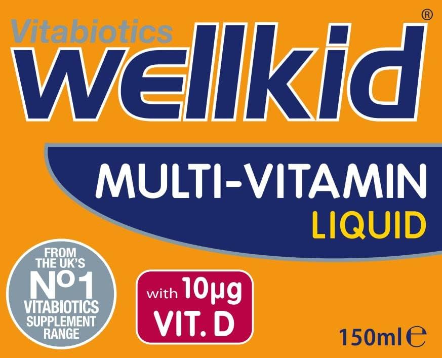 Vitabiotics children supplement showing nutritional facts panel and vegetarian certification mark