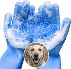 RZleticc cat and dog shampoo grooming gloves blue front view