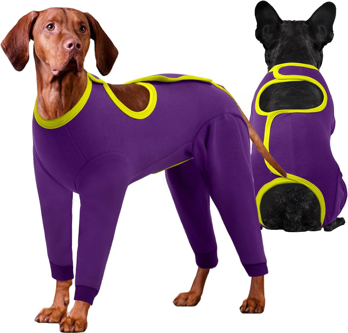 IDOMIK Dog Recovery Suit After Surgery,Long Sleeve Dog Surgical Onesie for Surgery,Soft Breathable Pet Pajamas Anti Shedding,Adjustable Bodysuit Prevent Licking Wound,Cone Collar Alternative,Gray,XL - Image 9