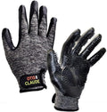 Otis and Claude pet grooming gloves front view showing soft silicone tips