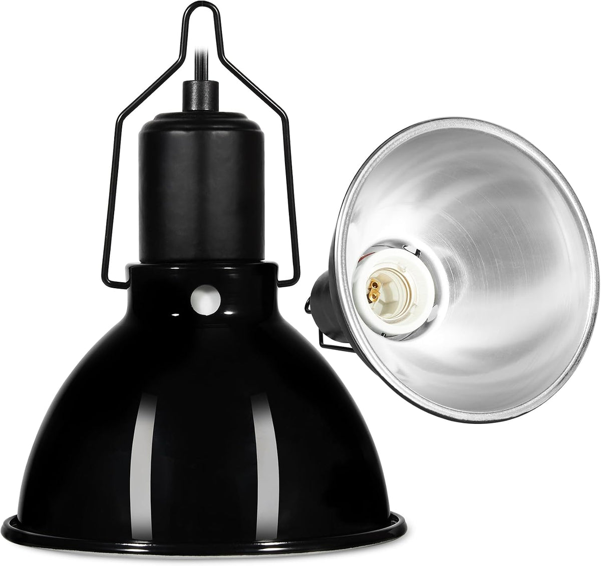 DXOPHIEX 5.5inch Deep Dome Reptile Heat Lamp Reptile Light Fixture UVB Light Fixture Max 100W for Bearded Dragon, Turtles, Snake and Lizard Terrarium - Image 10