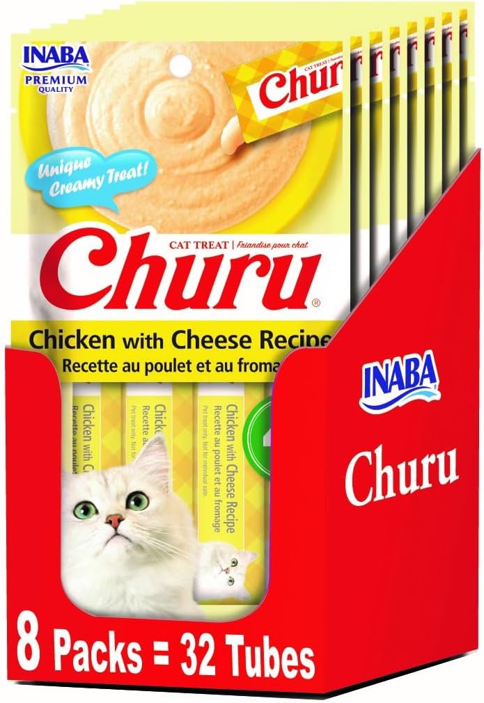 INABA Churu Lickable Pure Natural Cat Treats - Chicken Recipe (4 Servings per Package, 8 Packages) (32 Tubes) - Image 9