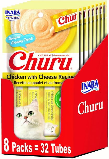 INABA Churu Lickable Pure Natural Cat Treats - Chicken Recipe (4 Servings per Package, 8 Packages) (32 Tubes) - Image 9