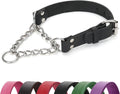 LOIIHEII leather martingale dog collar front view premium training gear