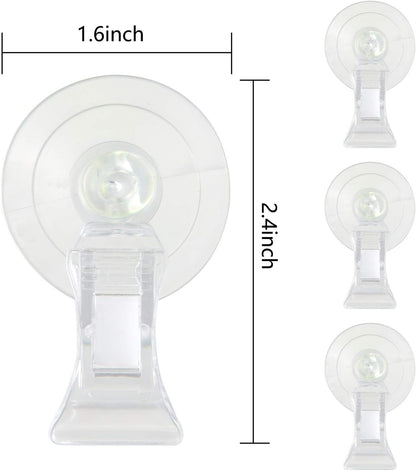 Demonstration of horizontal and vertical mounting options for the aquarium veggie clip.