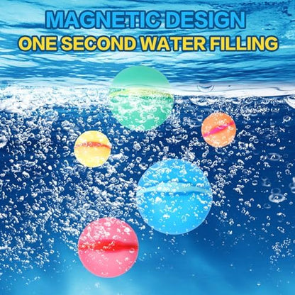 Close up view of the durable magnetic closure technology on the rim of the silicone water balloon.