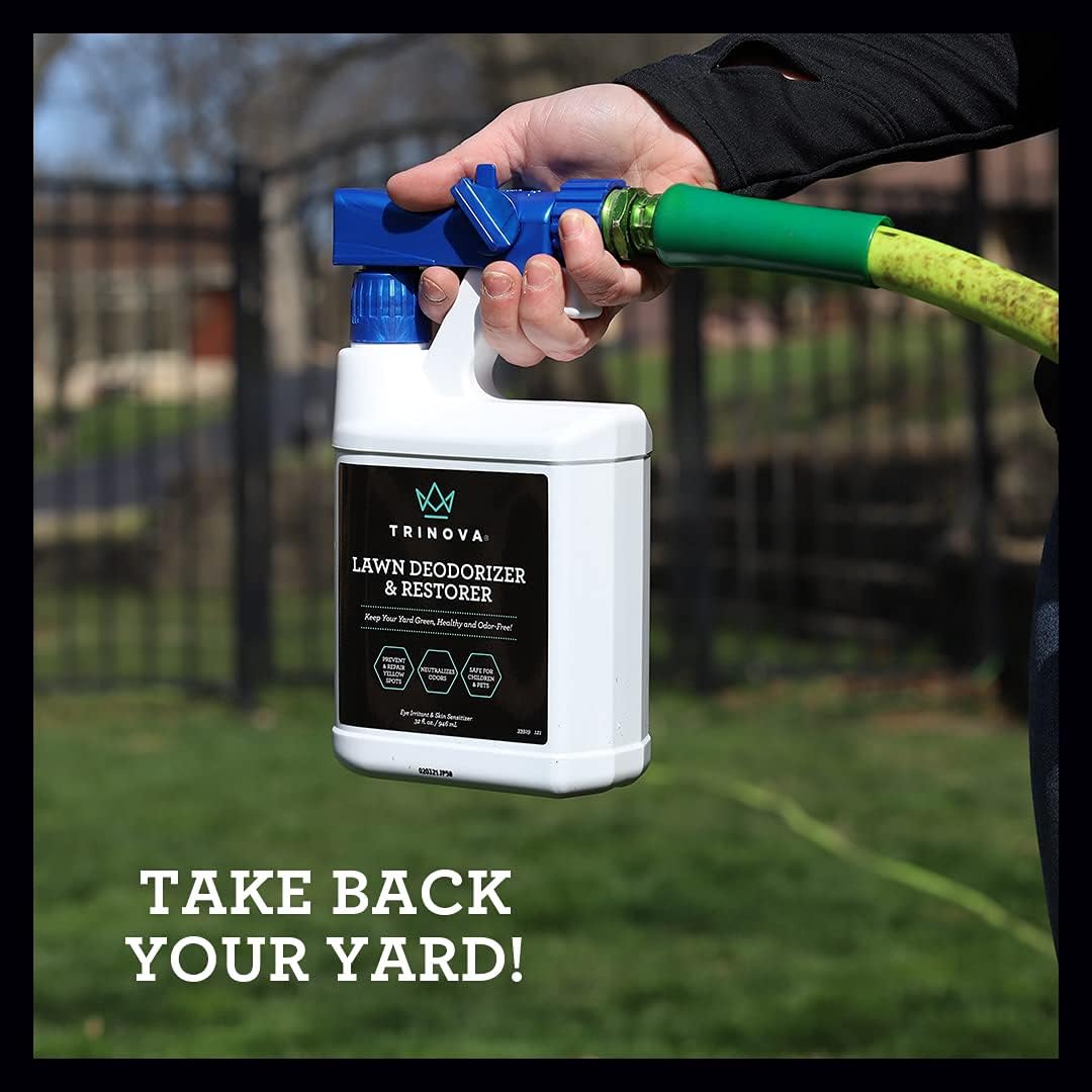 Application of TriNova deodorizer on residential lawn