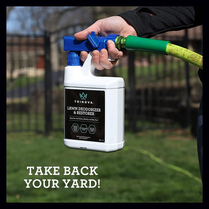 Application of TriNova deodorizer on residential lawn