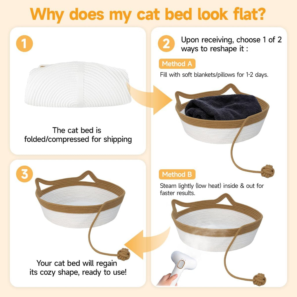 Side view of Weavelyrics cat bed showing depth