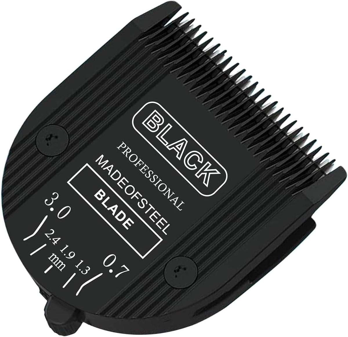 Pet grooming replacement blades showing steel teeth and alignment slots