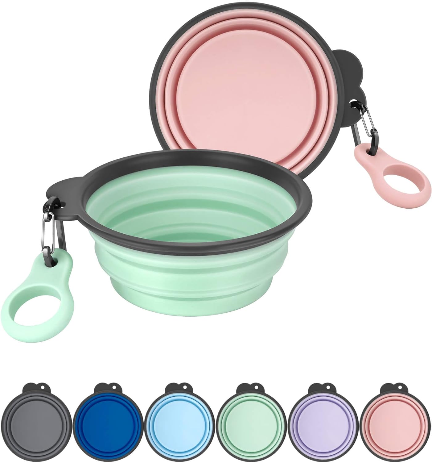 Aonkey premium food grade silicone pet dishes in a two pack configuration