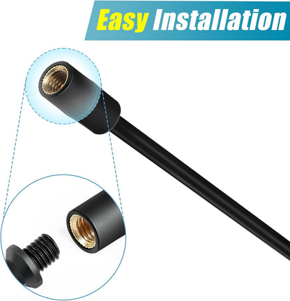 AQUANEAT small fish tank cleaner kit components laid out including the lightweight handle and screw on mechanism.