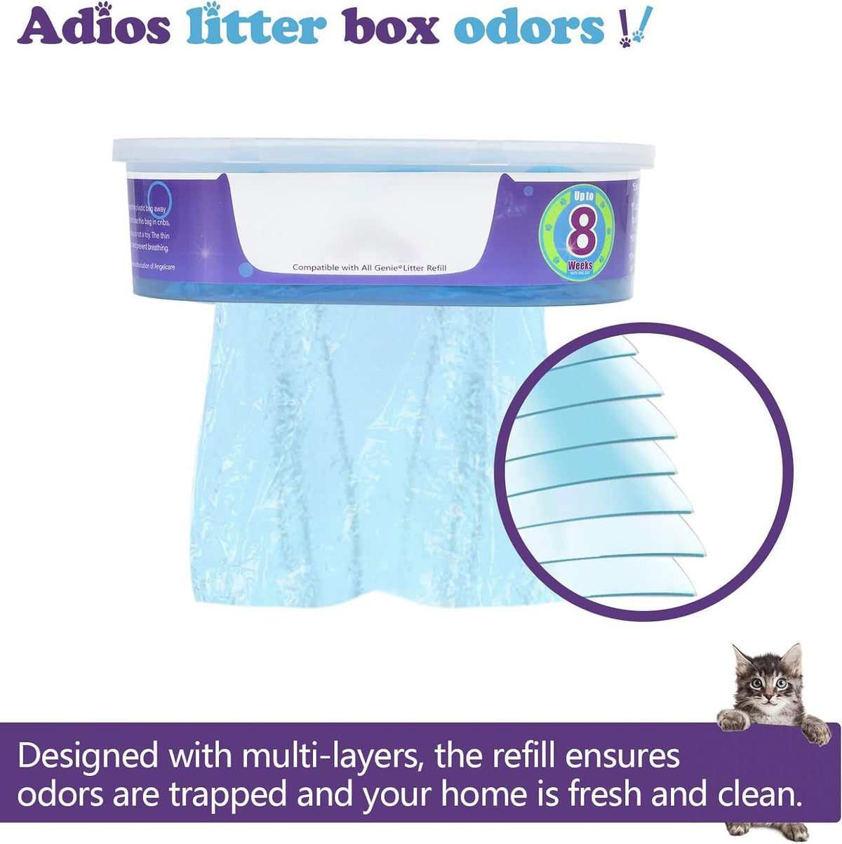 Authentic 5-Star pet waste pail refills packaged neatly for sanitary home disposal solutions.