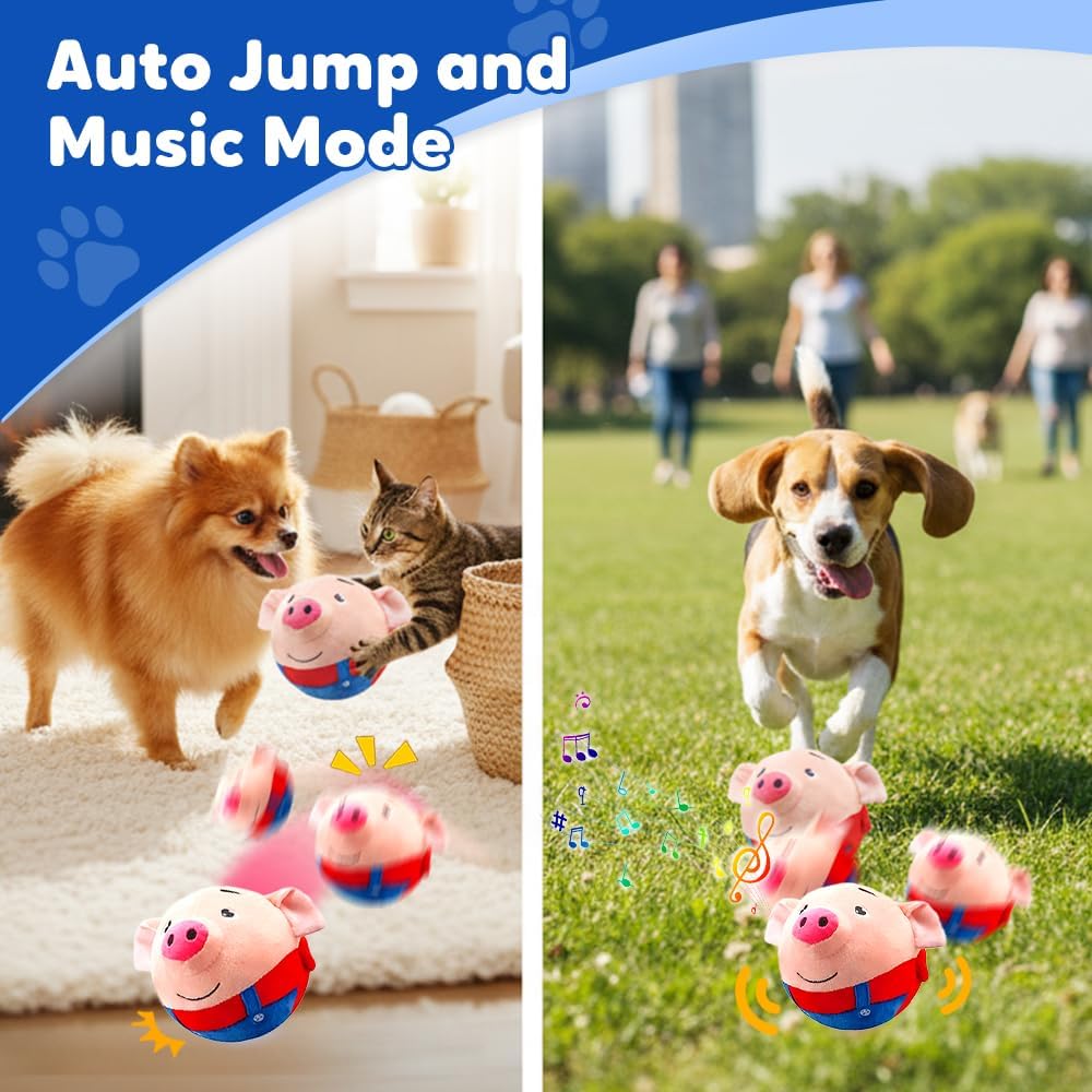 Internal rechargeable bouncing ball for dog toy