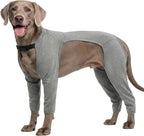 BRKURLEG Dog Recovery Suit with Legs, Leg Wound Protector Soft Post Surgery Dog Suit, Pet Surgical Onesie Stop Licking Leg Joints and Wounds After Surgery, Elbow & Knee Wound Cover, Grey L - Image 10