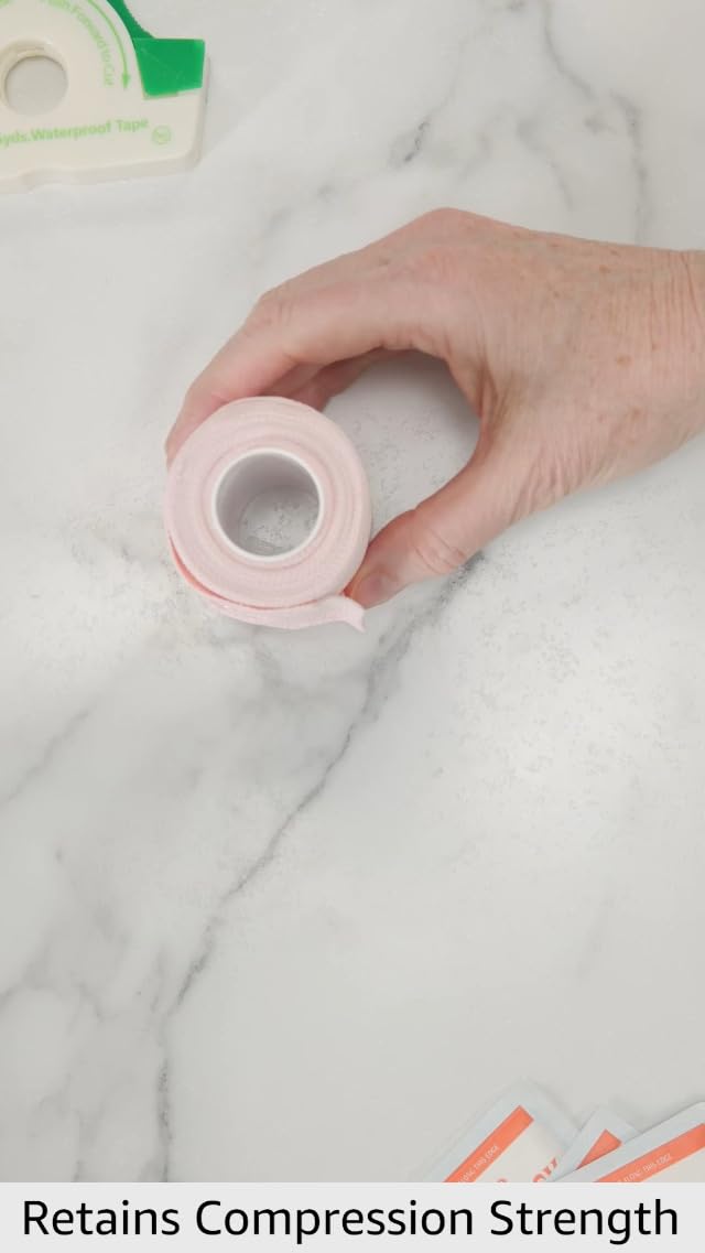 Highly conformable Medline zinc oxide wrap showing the stretchable knitted texture.