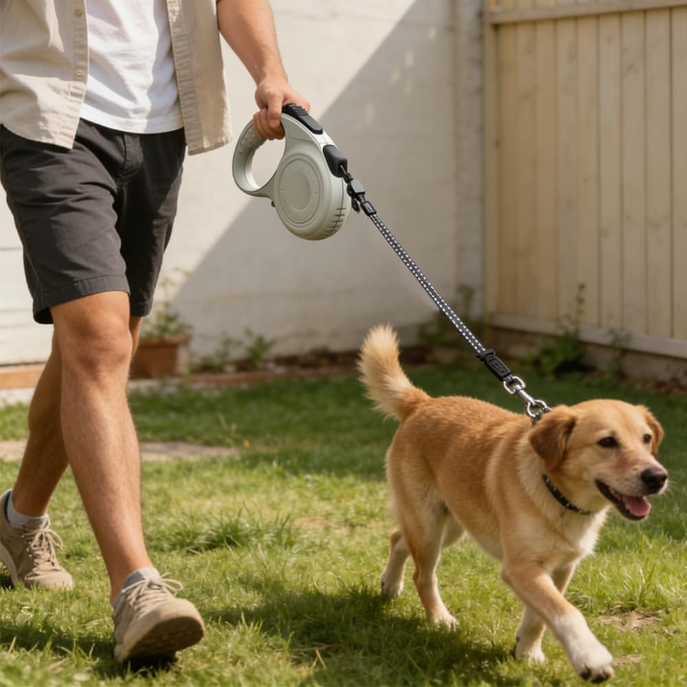 Comparison view of medium and large size dog leash features