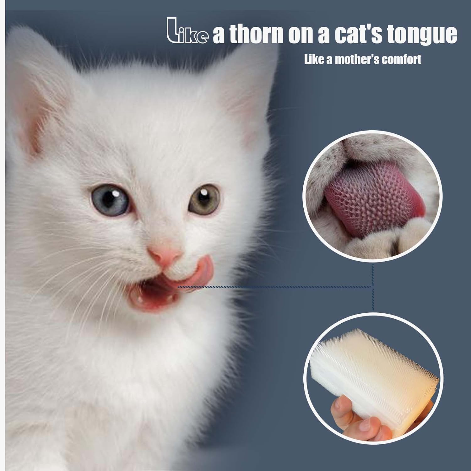 Pet owner using the SoarExcelyy gentle feline comb to groom a sensitive cat on the couch.