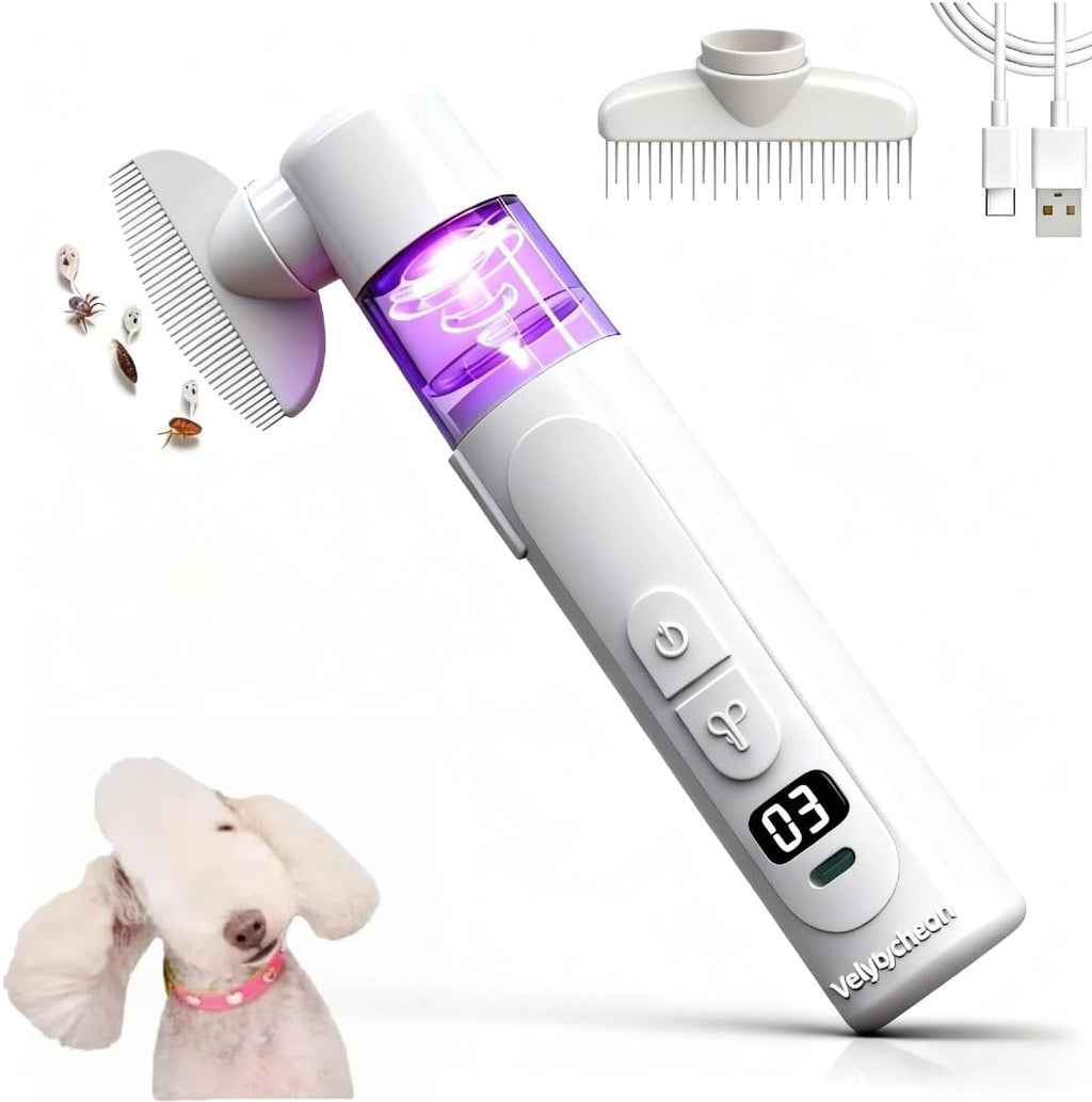 Velytycheon electric pet flea comb front view for dog grooming