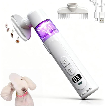 Velytycheon electric pet flea comb front view for dog grooming
