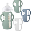 BUSOHA silicone sleeves for Avent baby bottles front view showing protective cover with handles