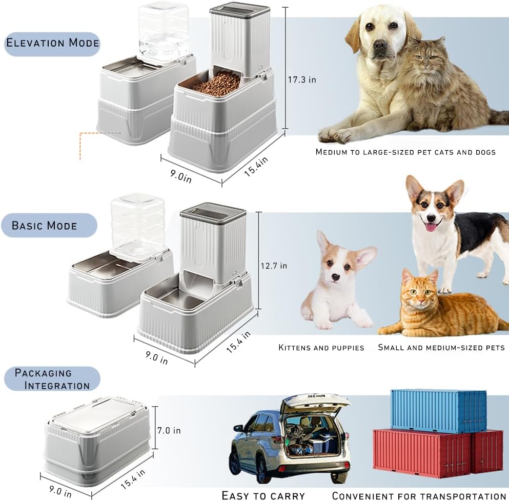 Widened non slip and anti tip base pads on automatic dog feeder