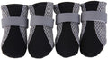 Sunweihaoa Nonslip Dog Mesh Boots black front view