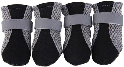 Sunweihaoa Nonslip Dog Mesh Boots black front view