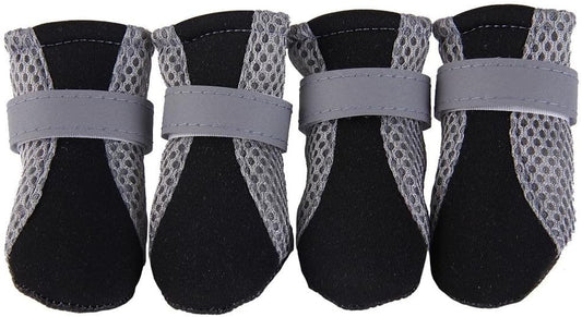 Sunweihaoa Nonslip Dog Mesh Boots black front view