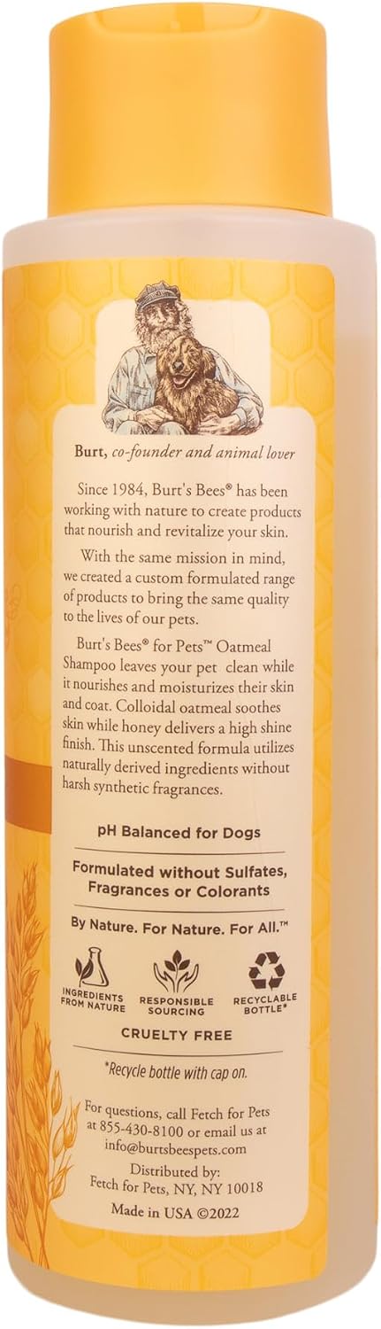 Burt's Bees for Pets Oatmeal Dog Shampoo with Honey, Soothing Formula for Itchy and Sensitive Dog Skin, Colloidal Oat Flour and Honey, pH Balanced, Sulfate-Free, 16 Fl Oz - Image 10