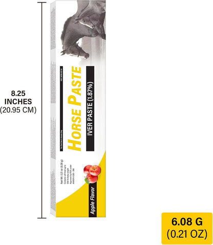 Detailed label view of USA imported equine paste