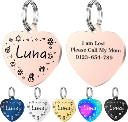 Personalized Dog Tags, Stainless Steel Pet Tags Personalized Cat, Collar Charm Engraved on Both Sides, up to 4 Lines of Custom Text, Multiple Patterns Colors Size Options (Flower, Small) - Image 10