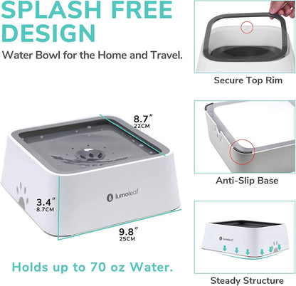 Replaceable carbon filter inside large capacity pet hydration bowl