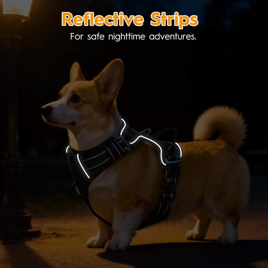 No Pull Dog Harness, No Chock Reflective Adjustable Soft Padded Pet Vest with Easy Control Handle, Easy Wearing with Stylish, Reinforced Knot, 2 Buckles - Image 9