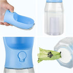 Avelora portable dog water bottle being unlocked via the secure safety switch mechanism.