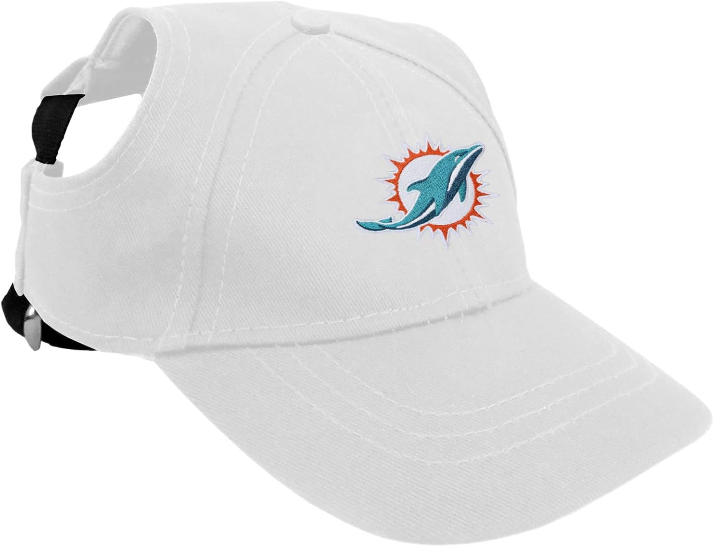Internal view of pet hat construction with team branding