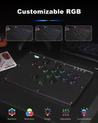 Haute42 all button fight stick layout with Kailh crystal switches exposed