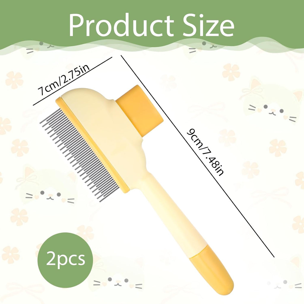 Two yellow pet brushes for dogs and cats side by side