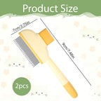 Two yellow pet brushes for dogs and cats side by side