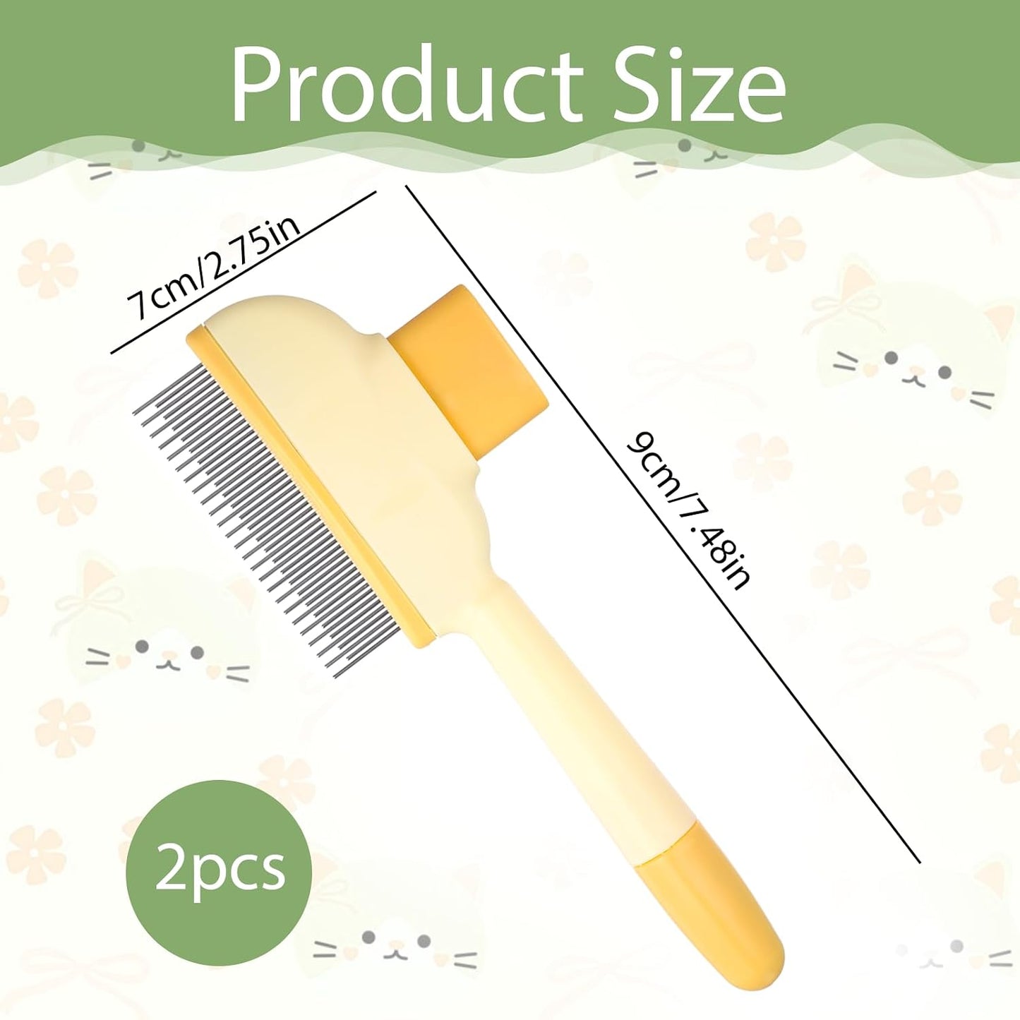 Two yellow pet brushes for dogs and cats side by side