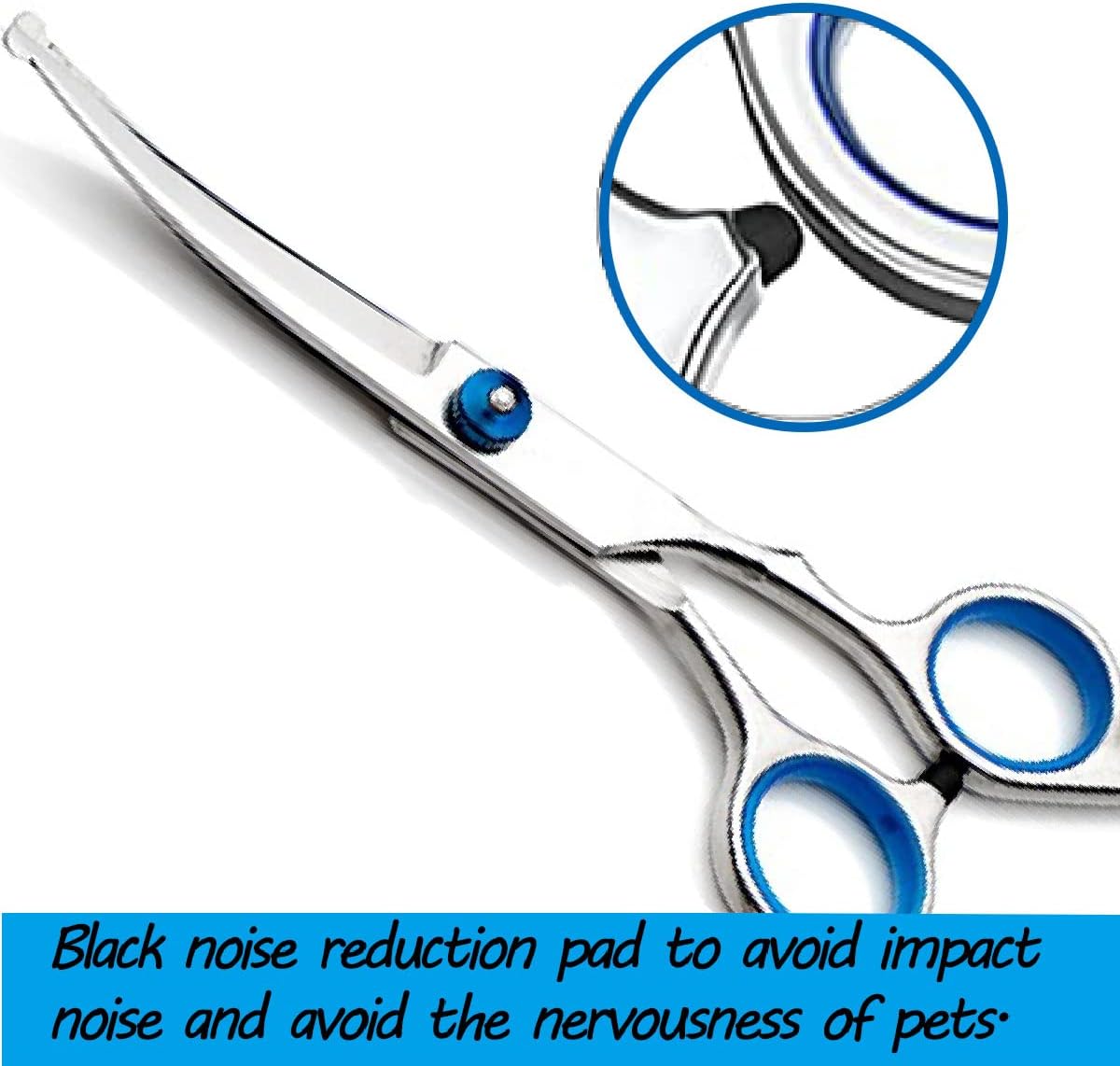 Titanium stainless steel curved pet shears for safe home grooming